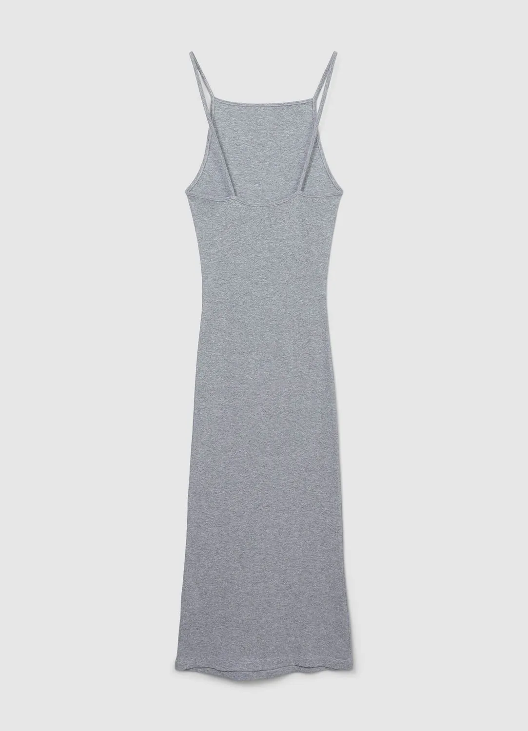 Calliope robe longue côtelée bretelles unie
