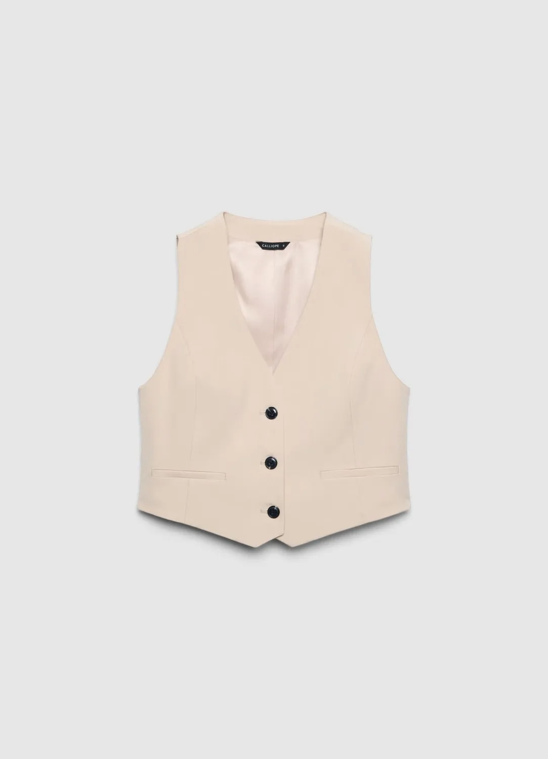 Calliope 3 boutons gilet femme col V à poches