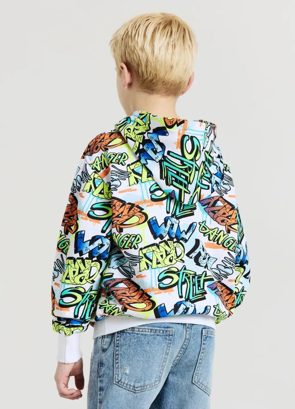 Calliope sweat à capuche enfant graffiti coton