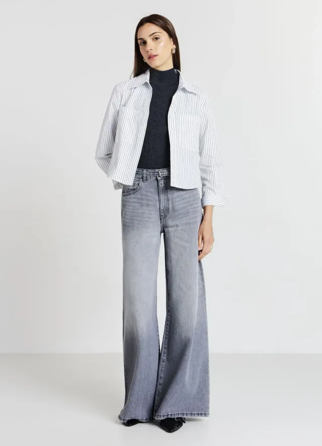 Calliope chemise crop femme à rayures coton