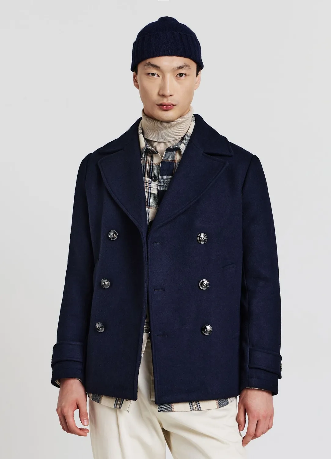 Calliope Manteau croisé drap homme col revers