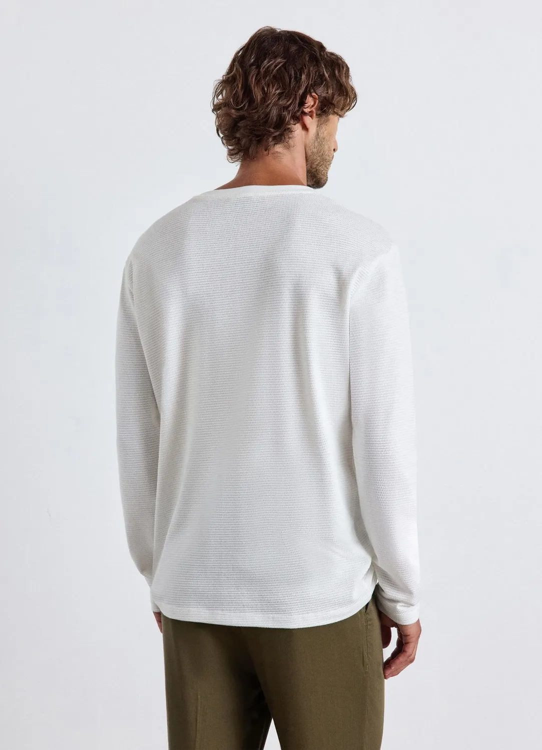 Calliope T-shirt homme manches longues texturé col rond