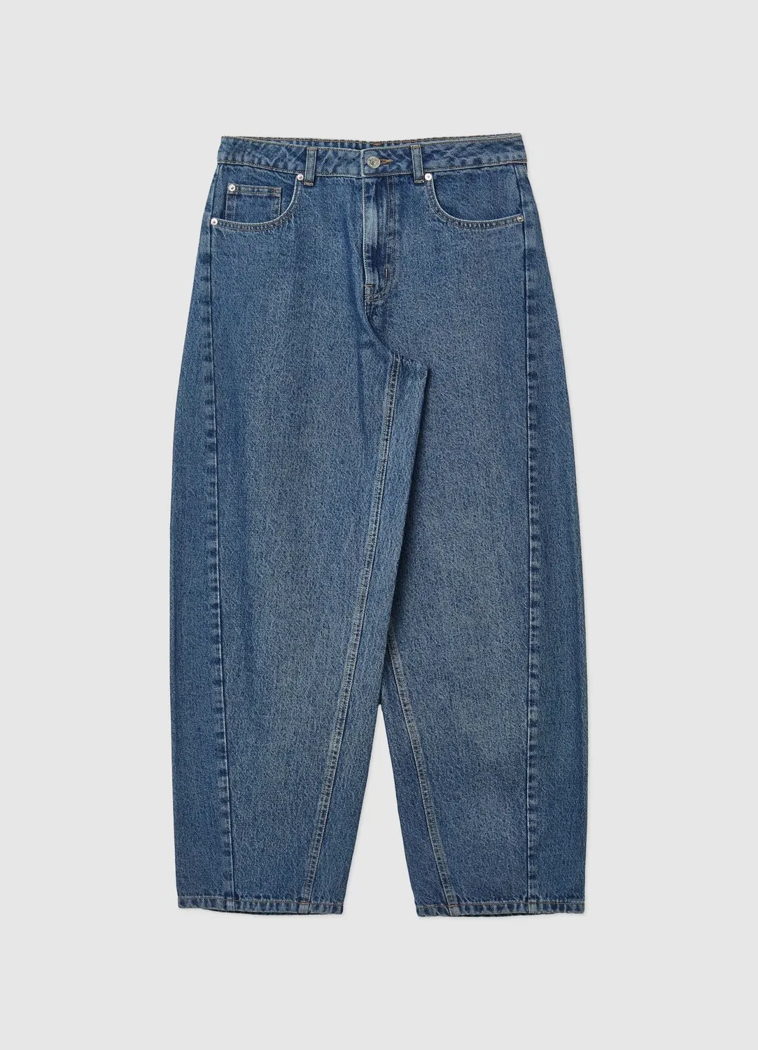 Calliope jean balloon femme taille haute bandes