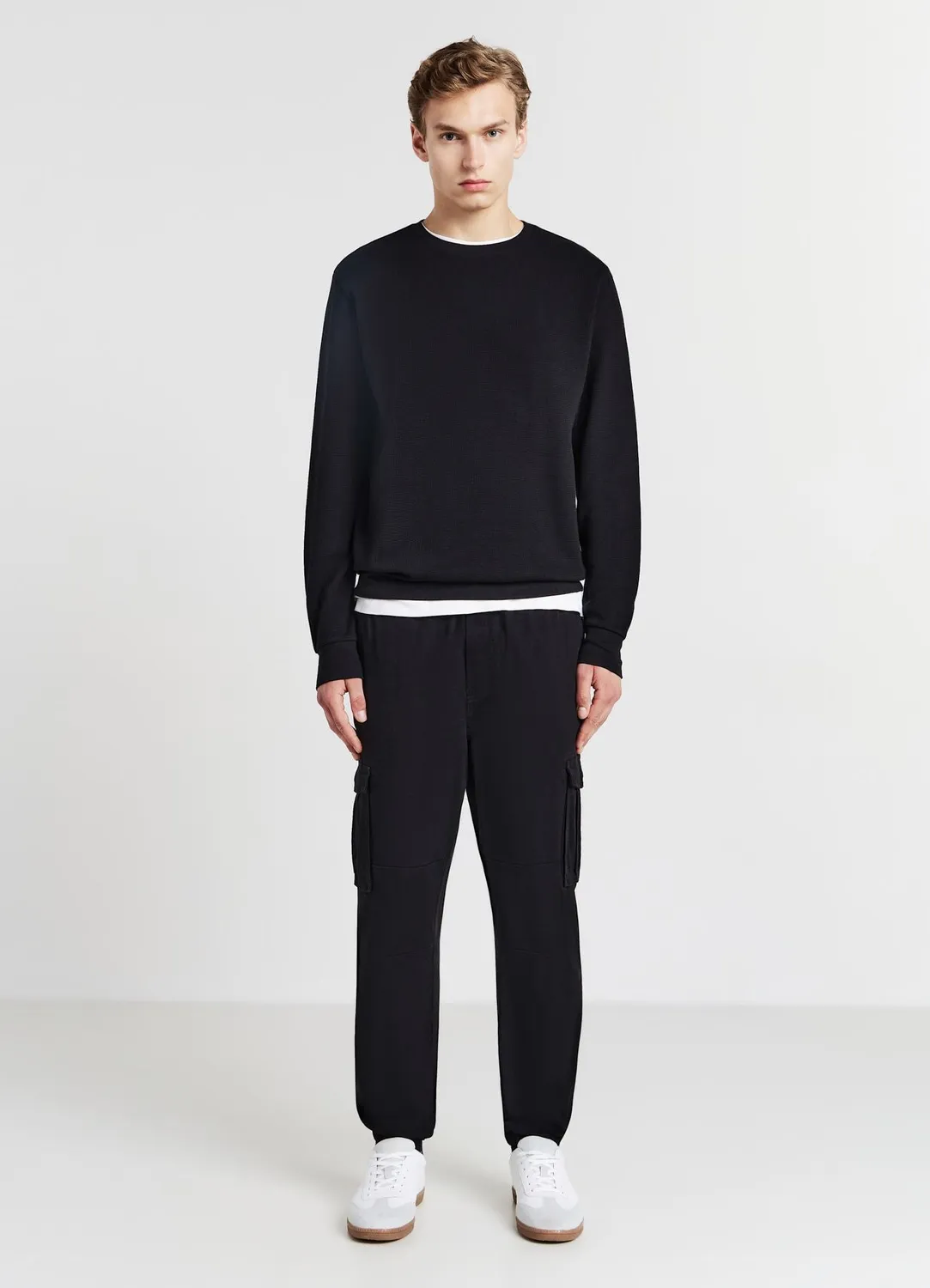 Calliope sweat homme col rond tissu texturé