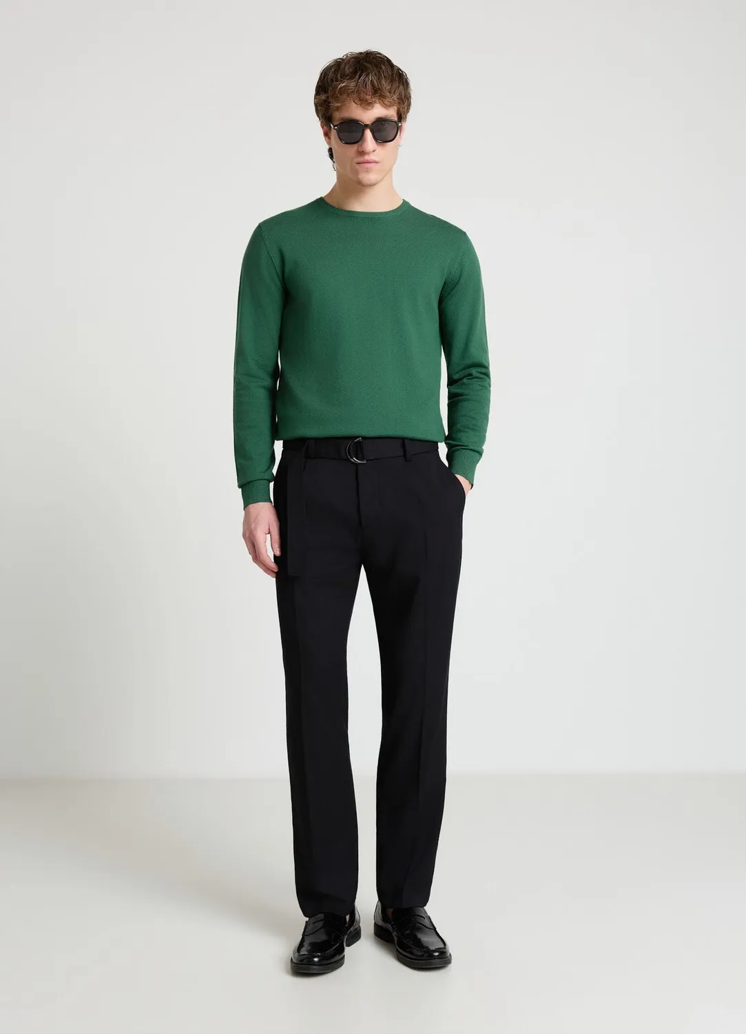 Calliope pull col rond uni manches longues homme