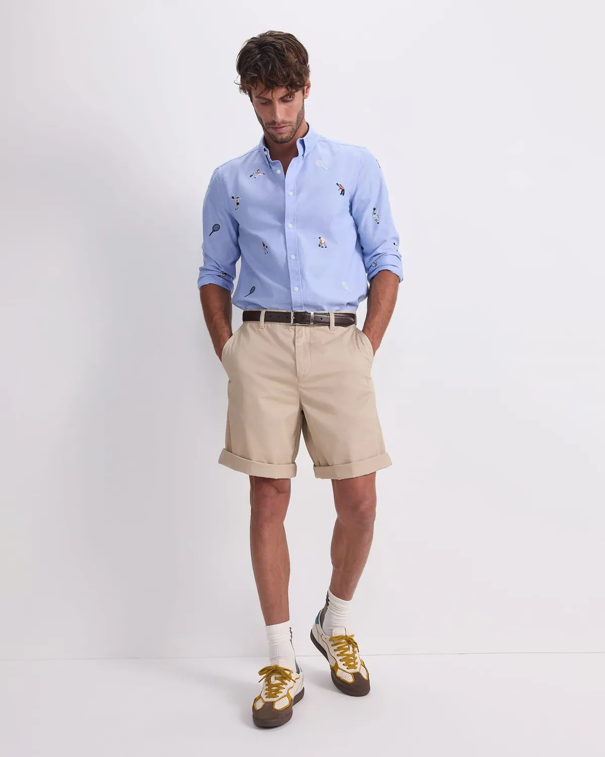 Sportscraft Oxford chemise homme coton broderie tennis