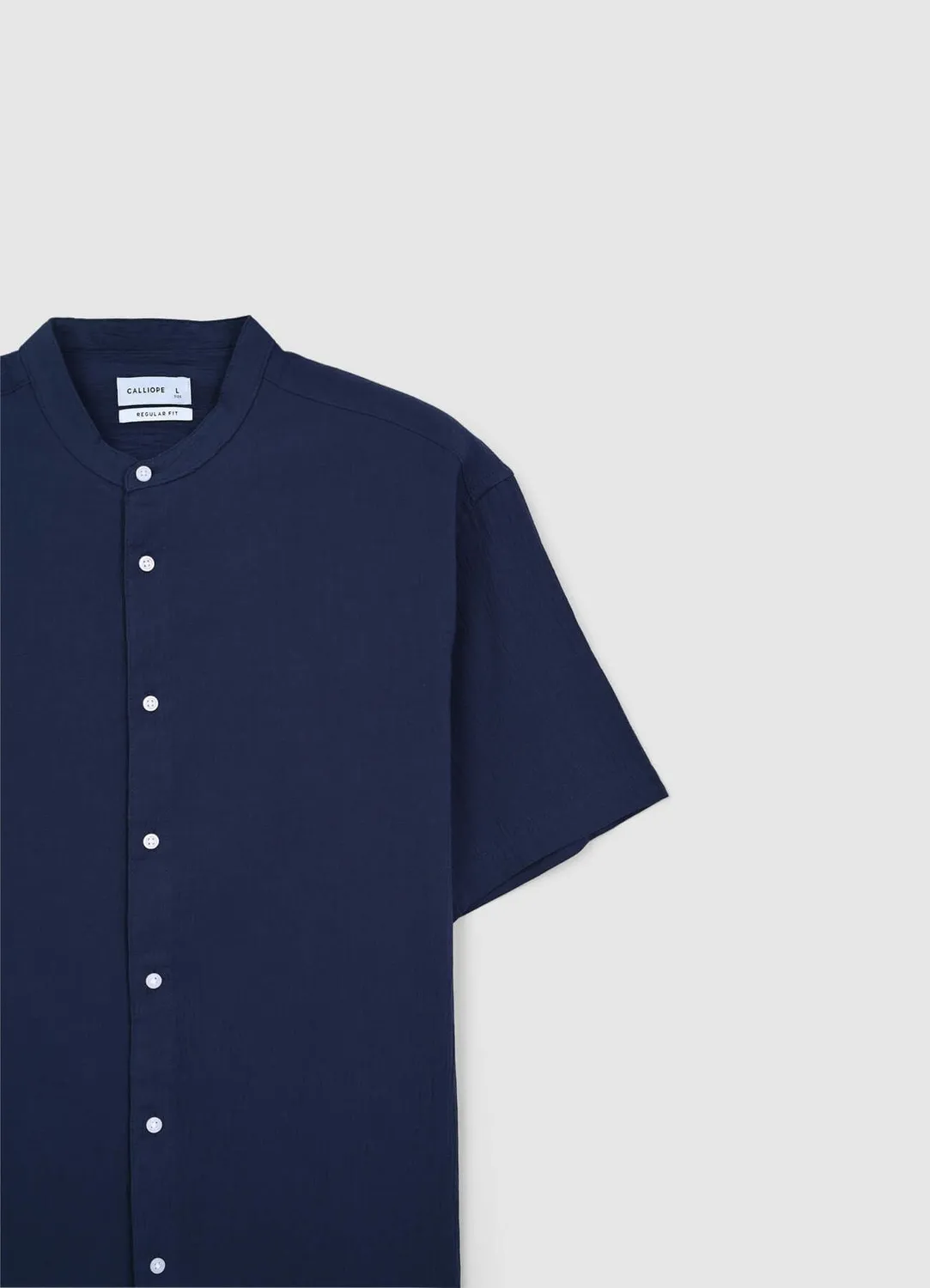 Calliope chemise homme col coréen coton crinkle