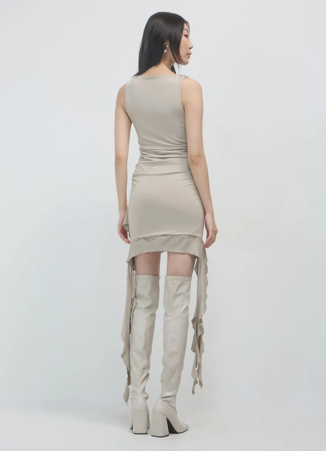 Calliope Atelier robe courte femme froncée volants