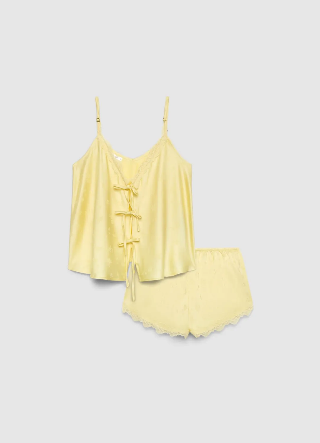Calliope Pyjama Satin Femme Ensemble 2 Pieces Dentelle