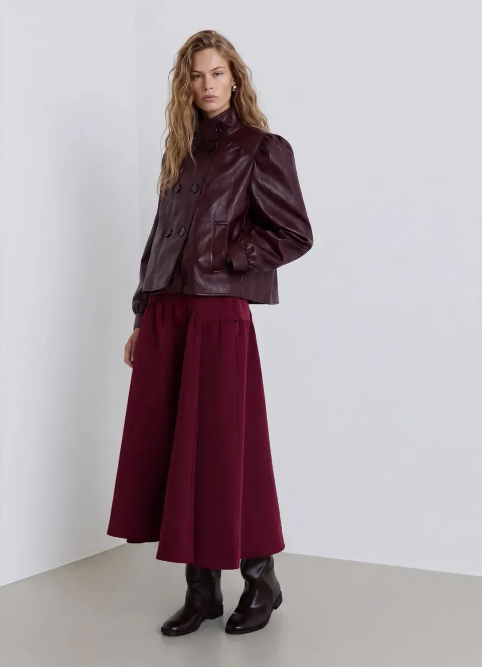 Calliope jupe midi évasée femme unie taille S
