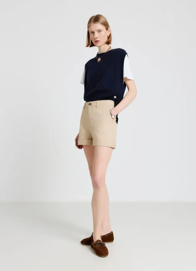 Calliope short chino femme à revers uni