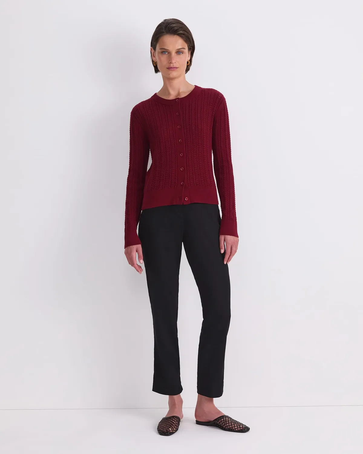Sportscraft Elka cardigan coton pointelle ajouré