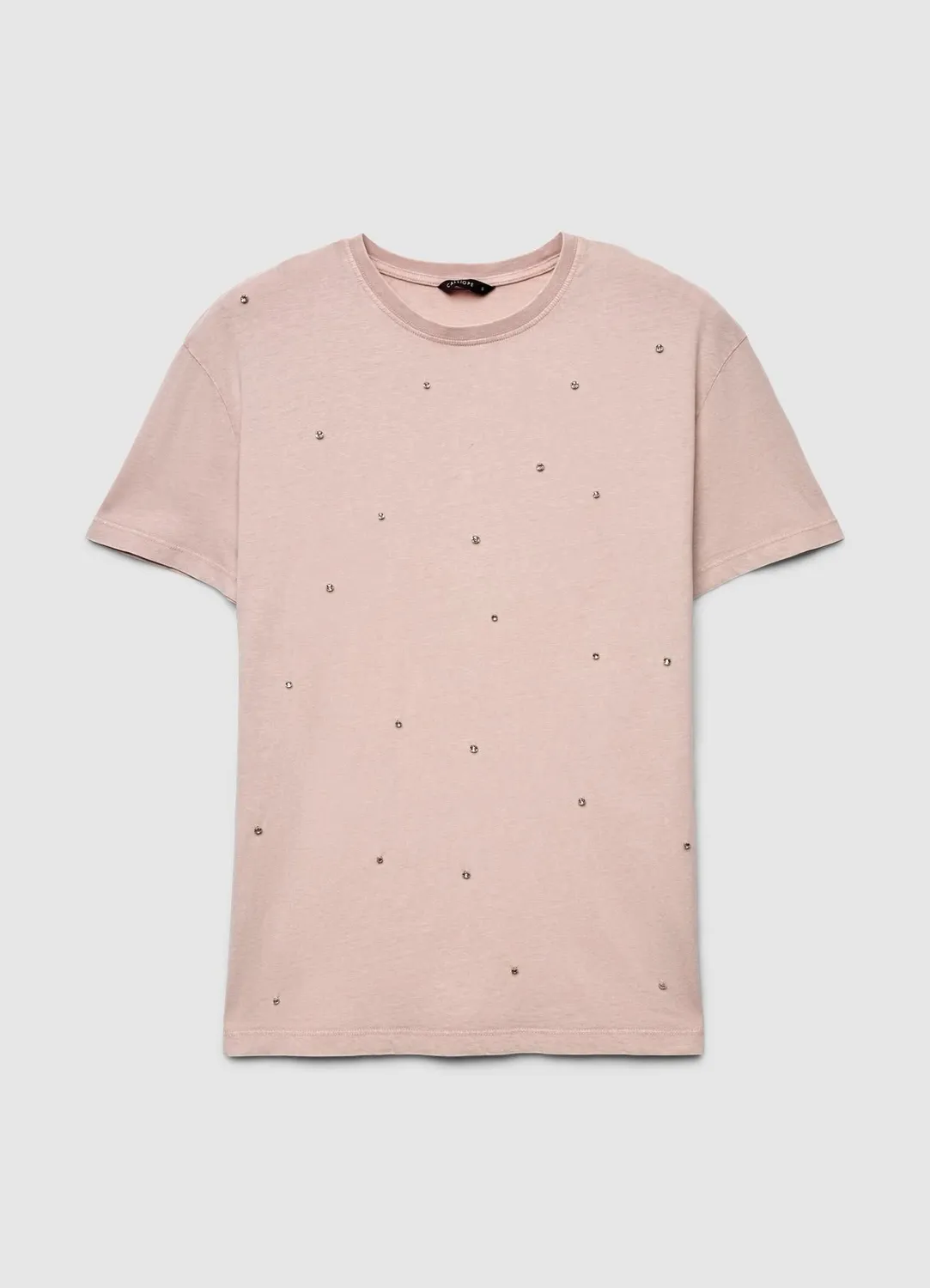 Calliope t-shirt délavé strass t-shirt femme col rond