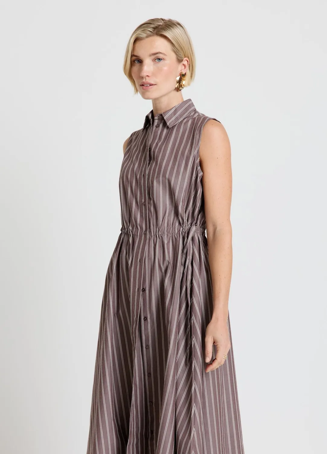 Calliope robe chemisier longue à rayures femme