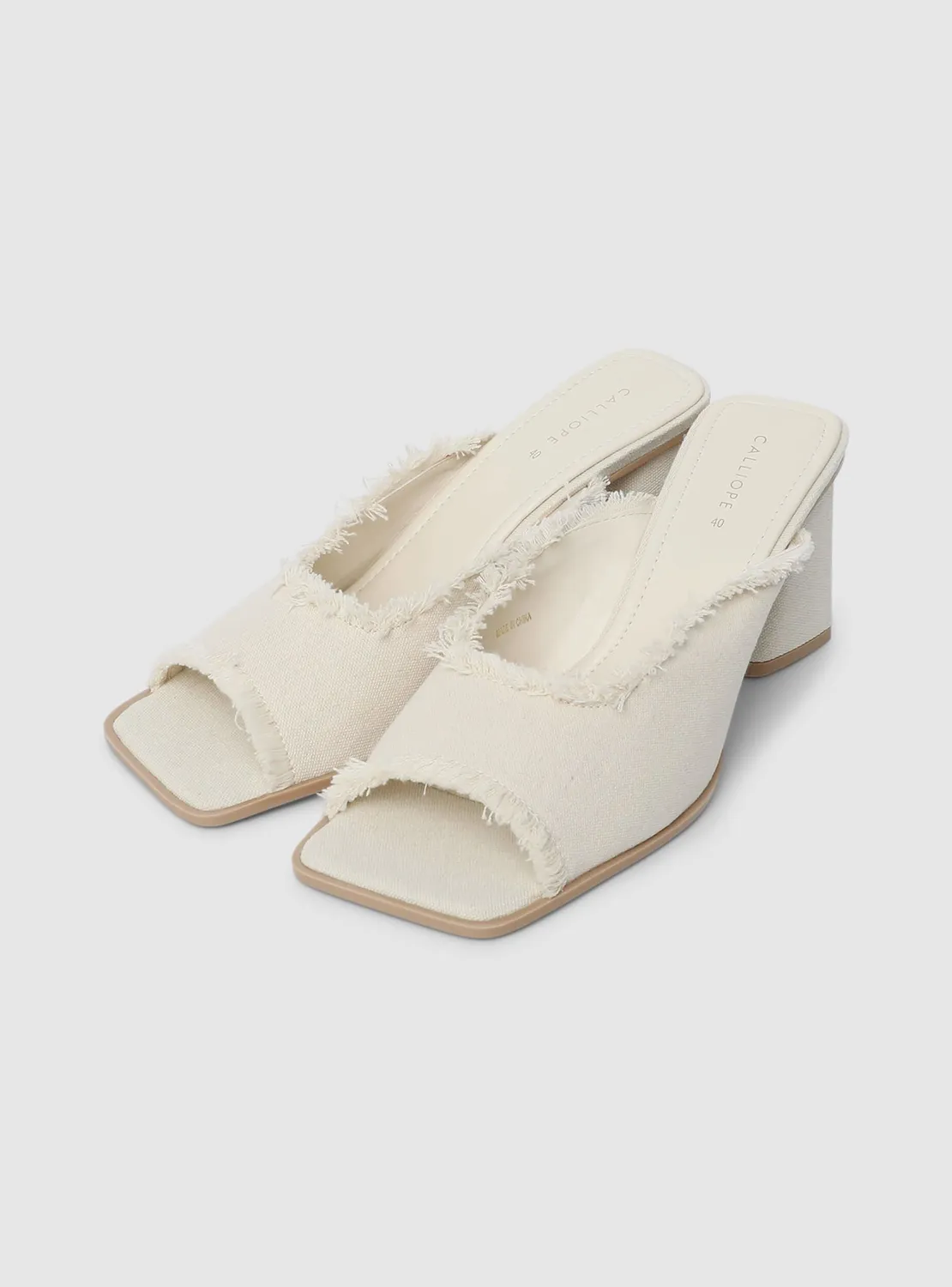 Calliope mules toile femme talon 8 cm pointure 36-40