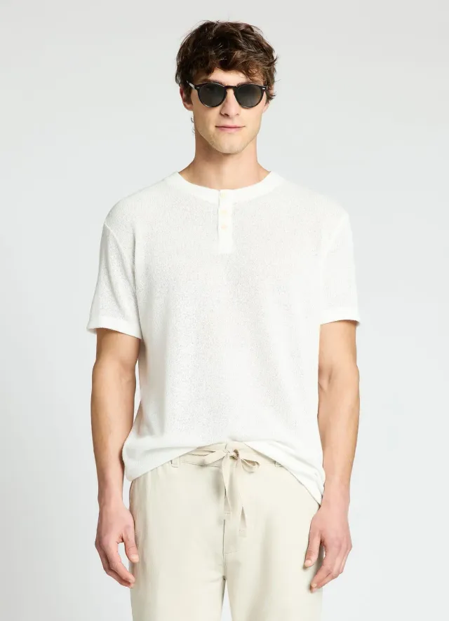 Calliope T-shirt Serafino Traforata homme manches courtes ajouré