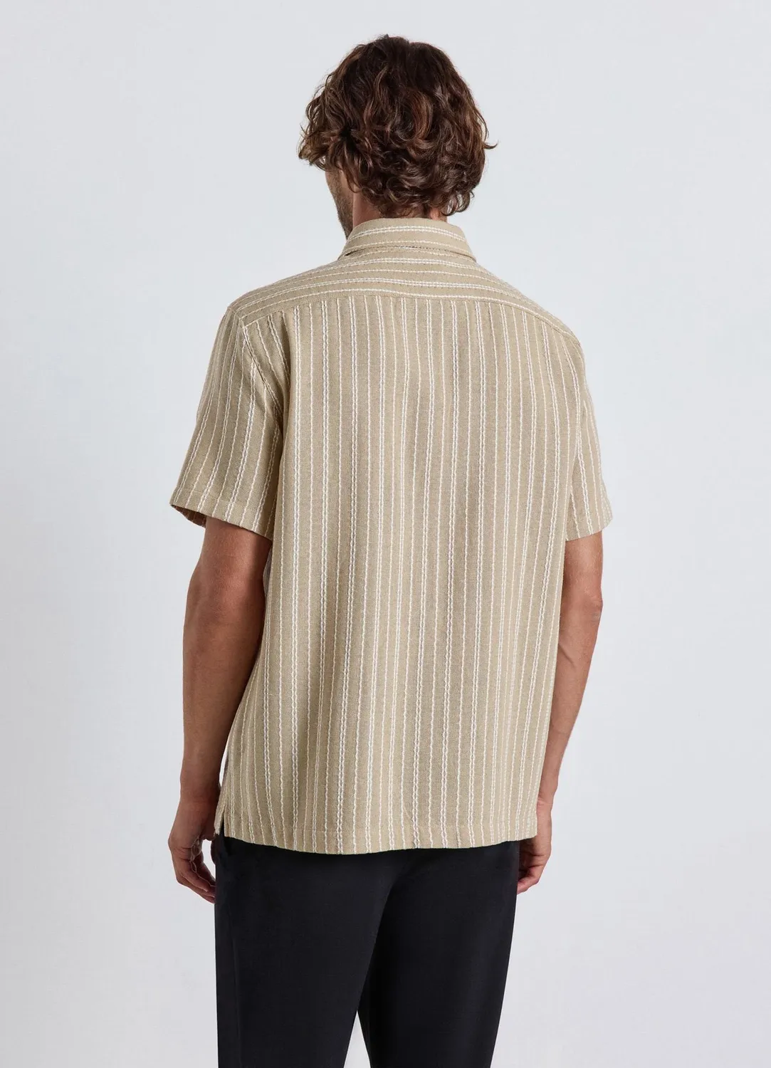 Calliope chemise rayée homme manches courtes coton
