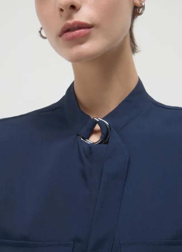 Calliope Coreana chemise col coréen poches femme