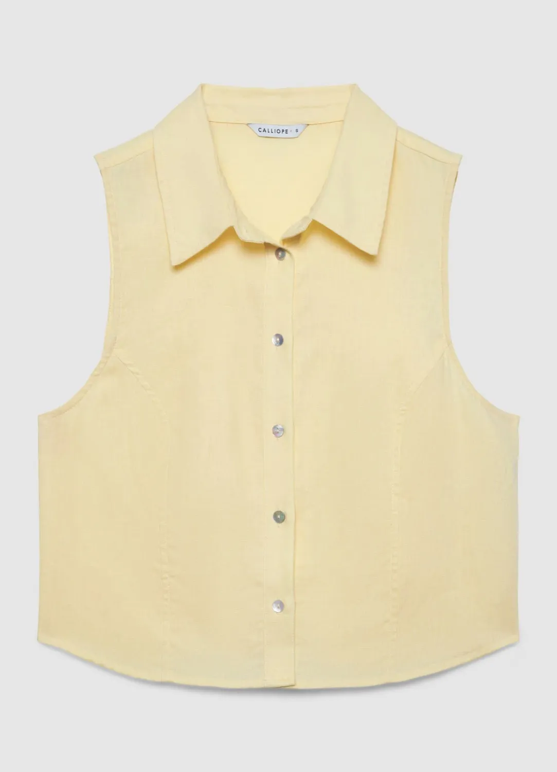 Calliope camicia smanicata chemise femme lin sans manches