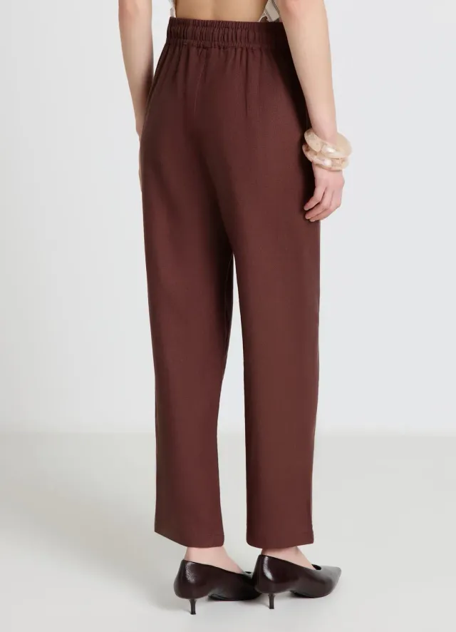 Calliope pantalon jogger lin femme taille haute