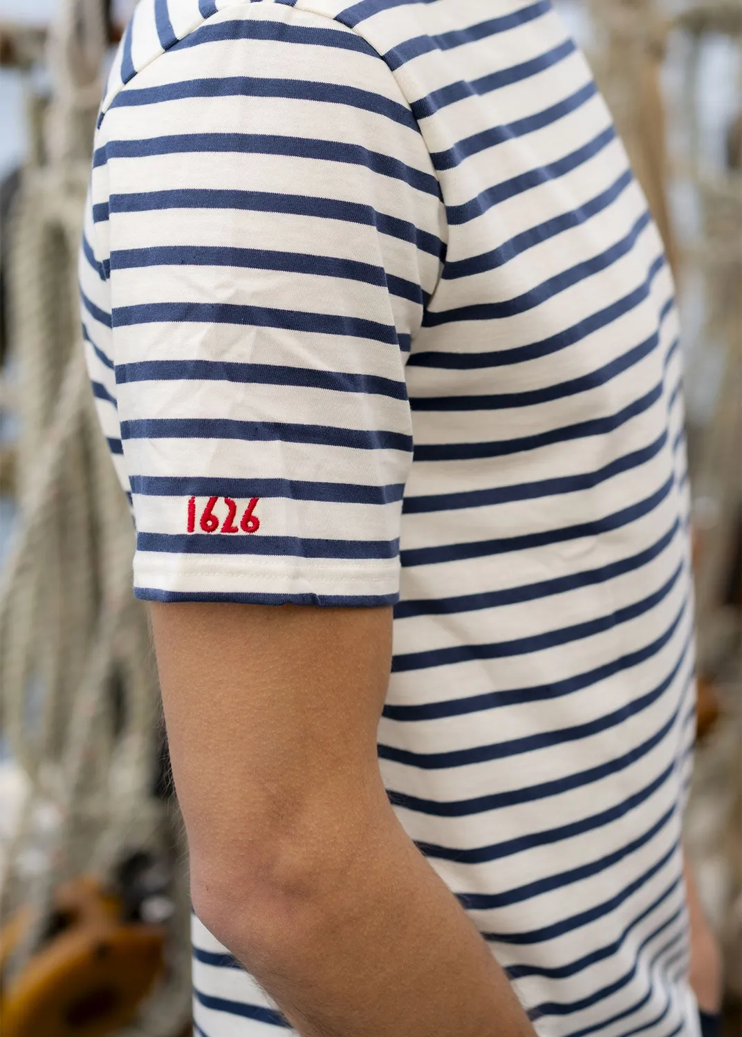 Saint James Narval marinière ecru navy coton