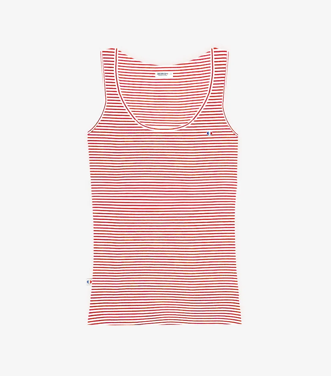 Cocorico Iconique débardeur femme rayé rouge coton