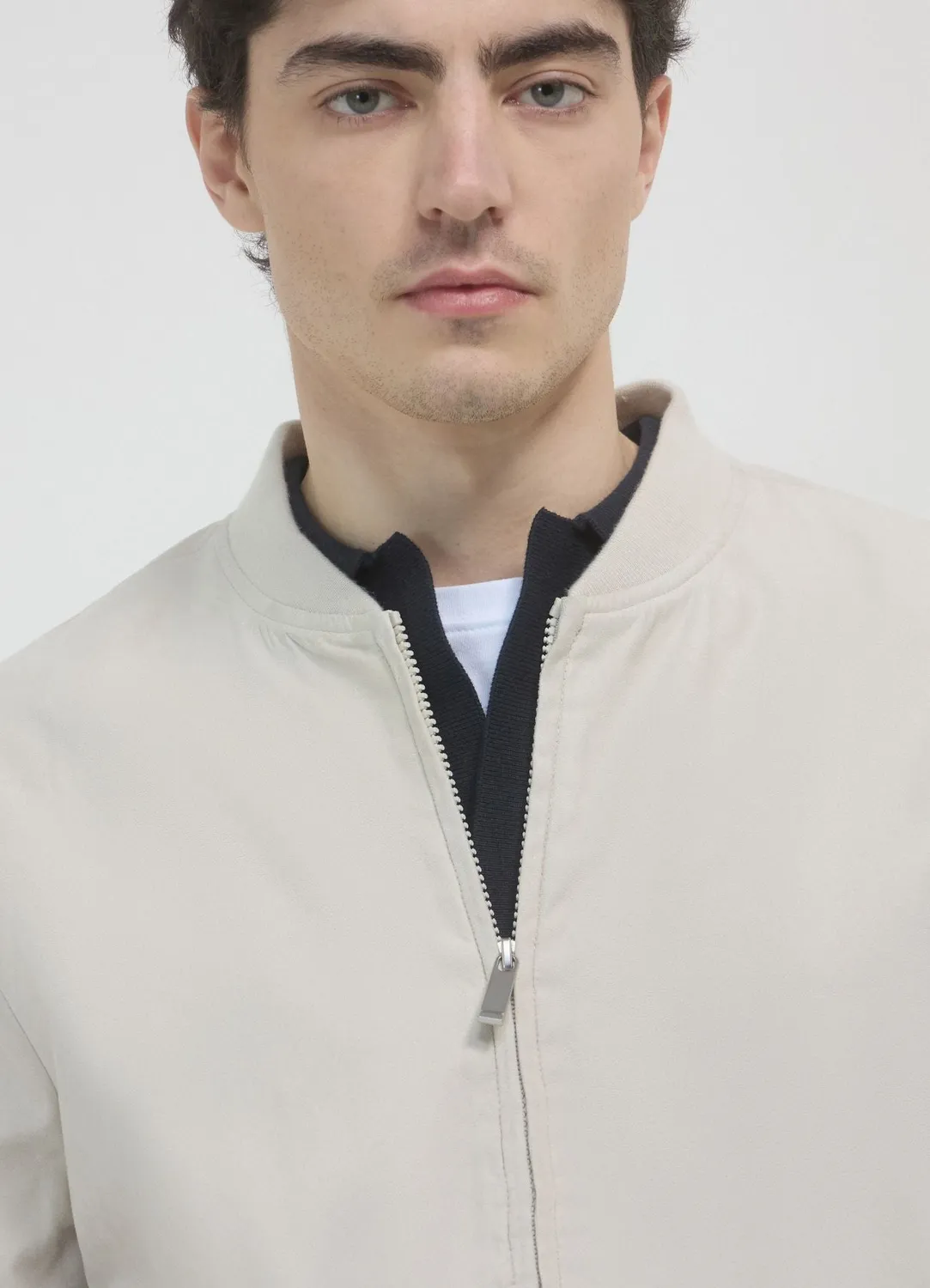 Calliope Bomber homme simili daim coupe droite