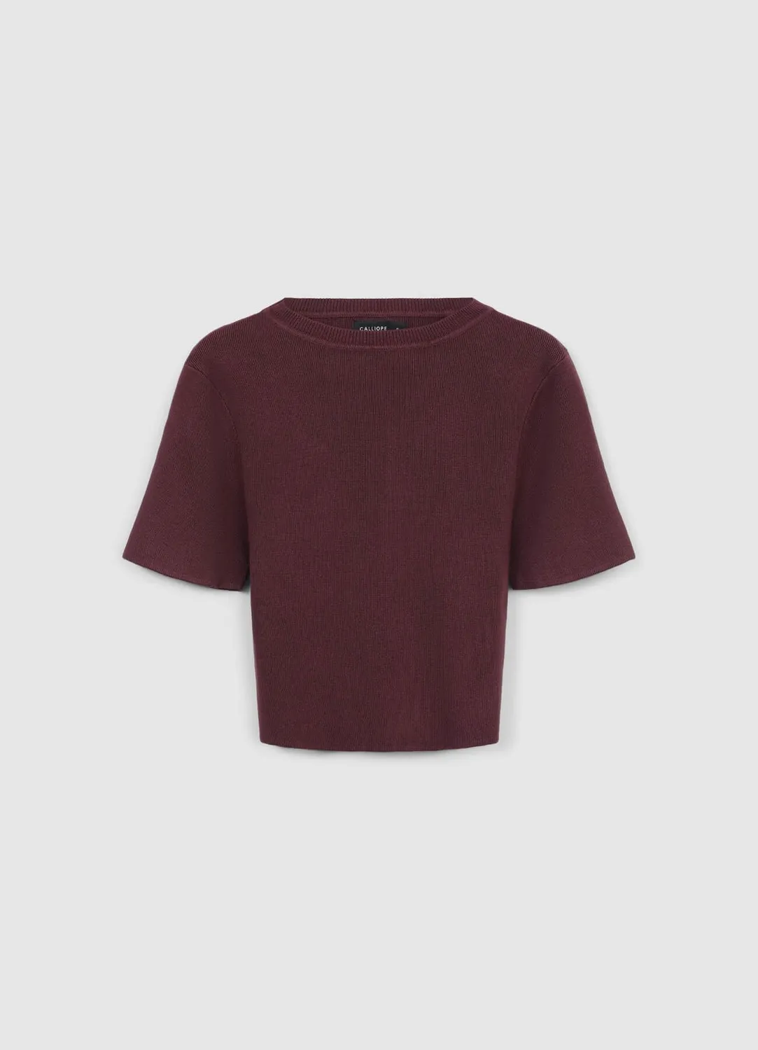 Calliope t-shirt uni femme col rond manches courtes