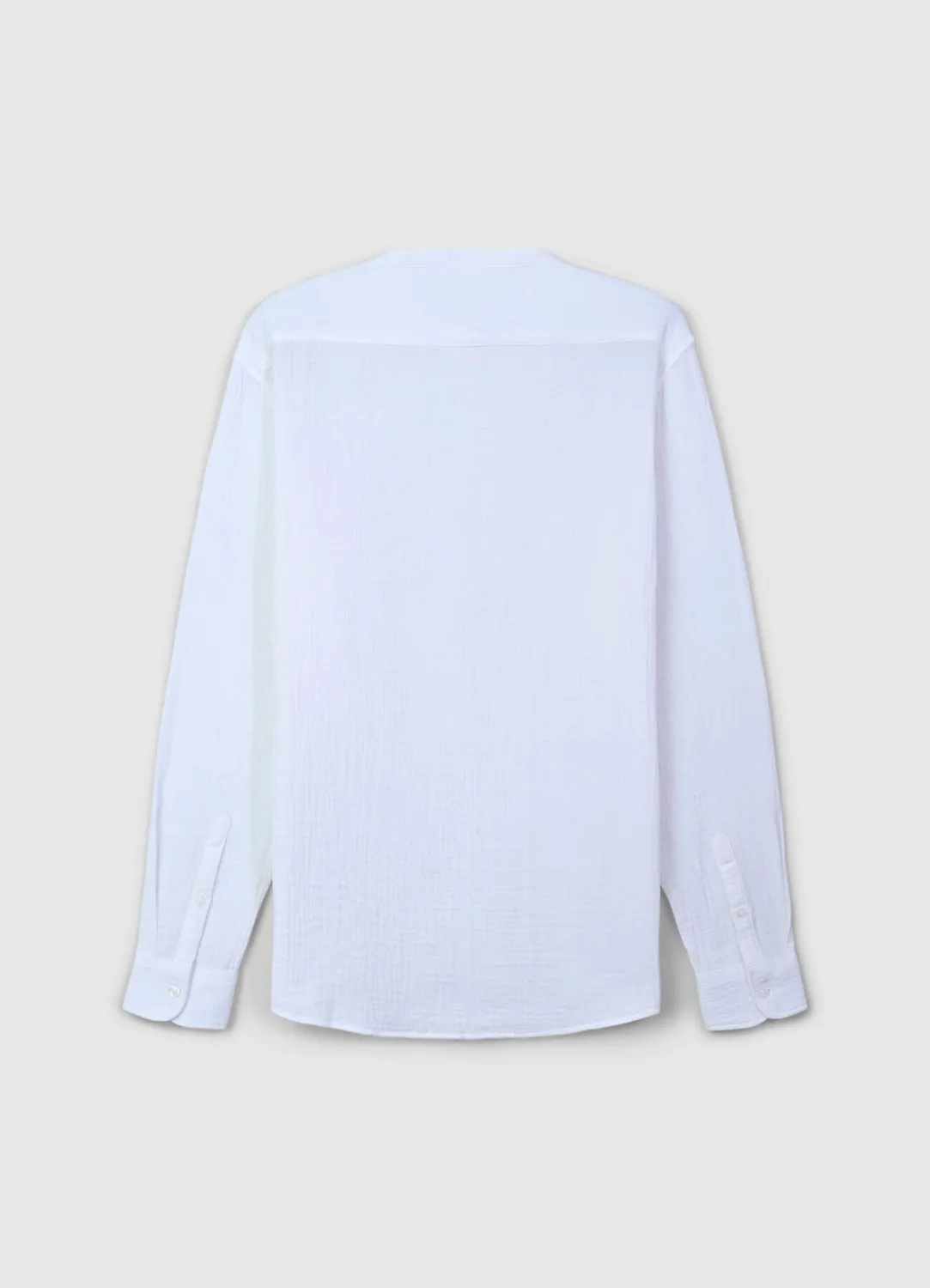 Calliope chemise col coréen coton gaufré homme