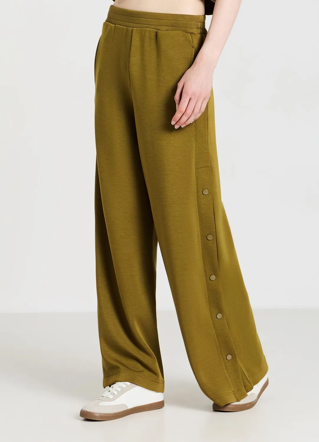 Calliope pantalon palazzo boutons latéraux femme taille unique
