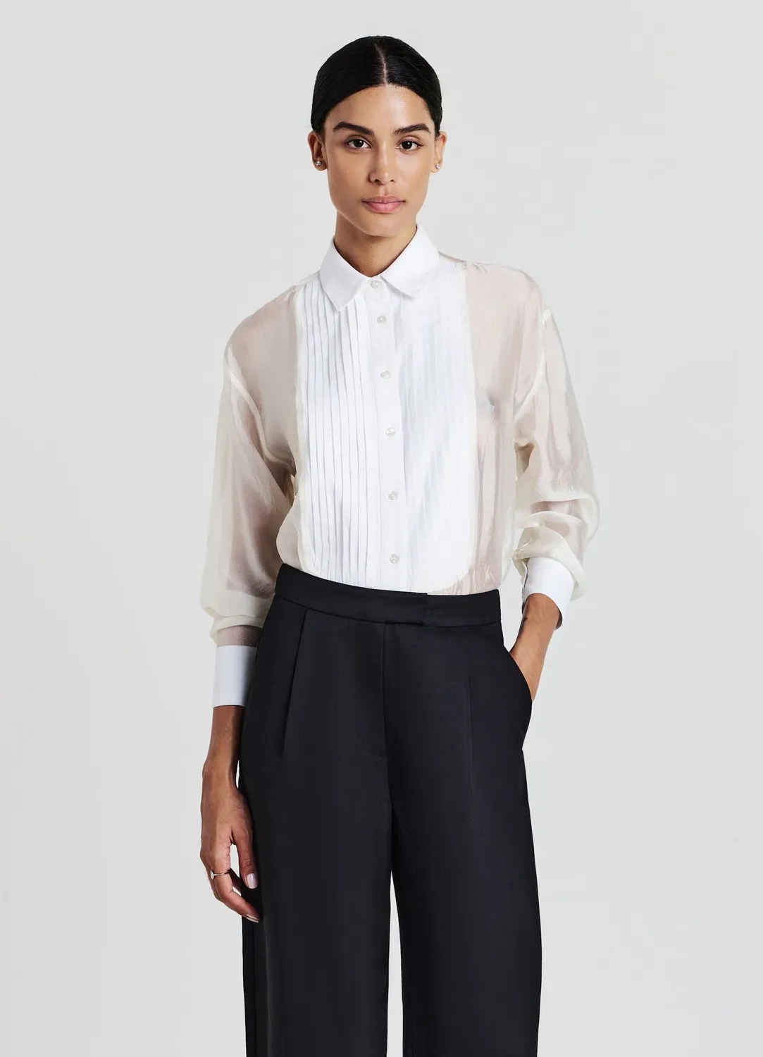 Calliope chemise plastron femme transparente
