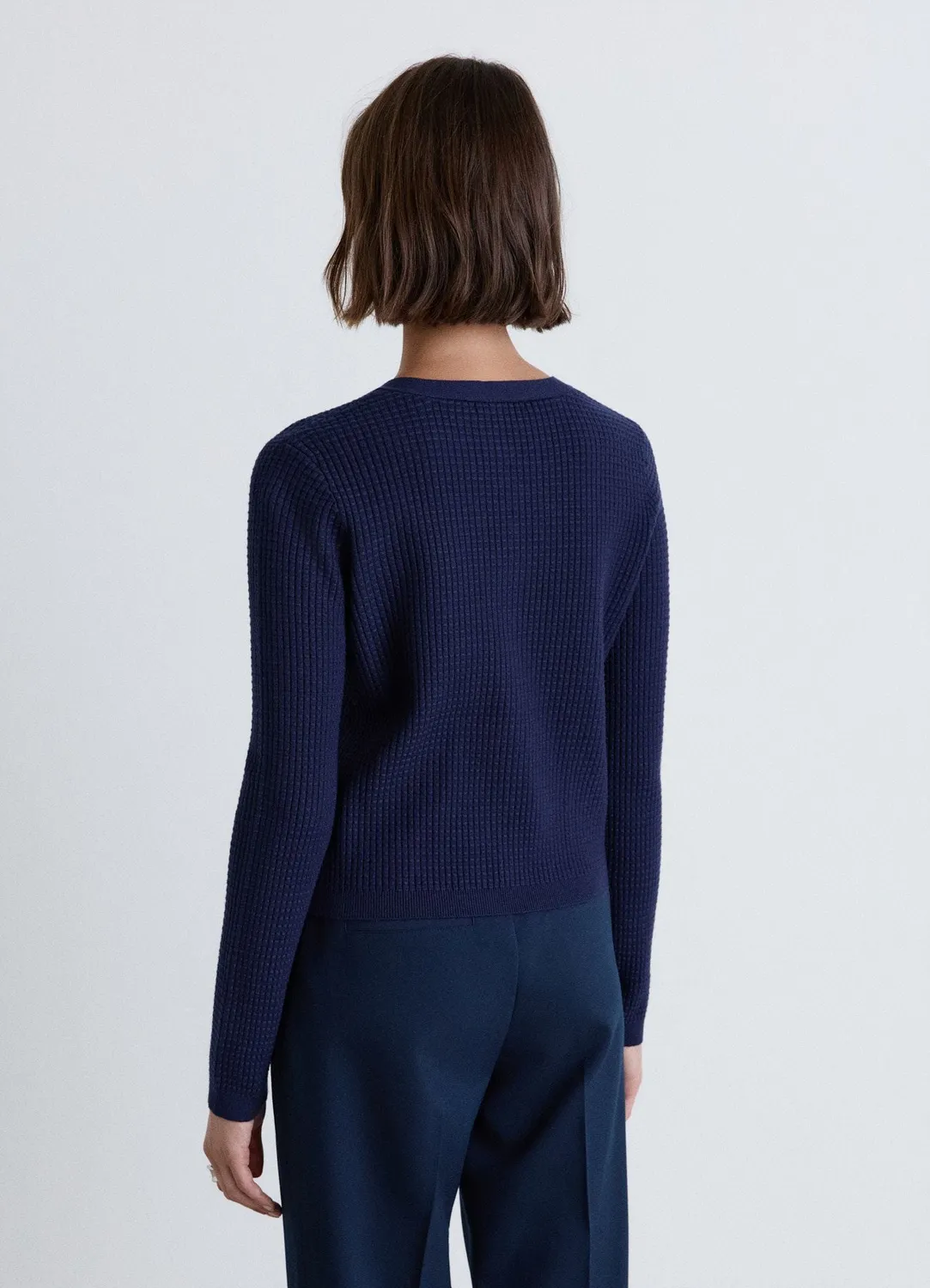 Calliope cardigan gaufré boutons bijou femme