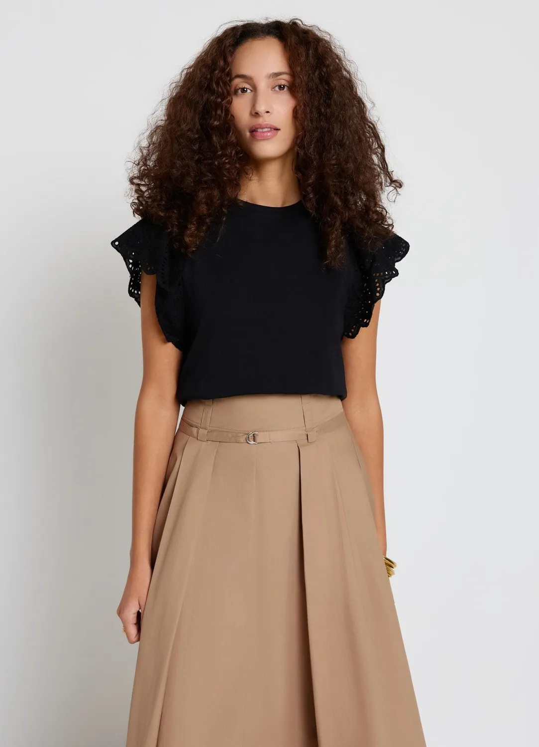 Calliope t-shirt manches volants sangallo femme