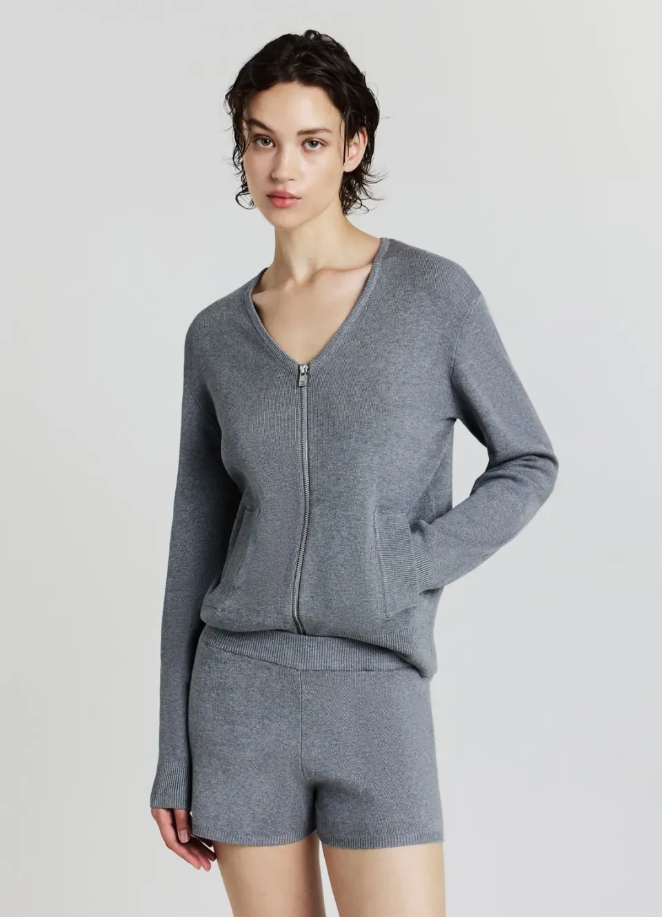 Calliope cardigan oversize femme zip poches