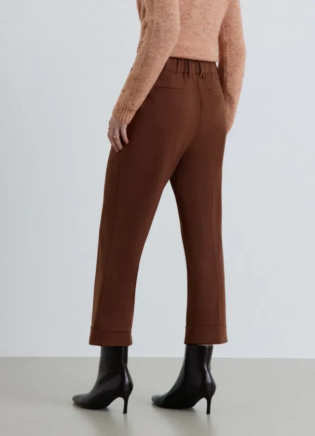 Calliope pantalon droit femme élastique à revers