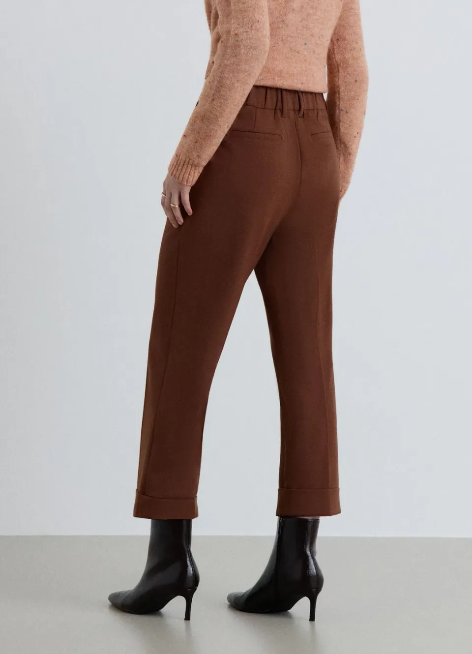Calliope pantalon droit femme élastique à revers