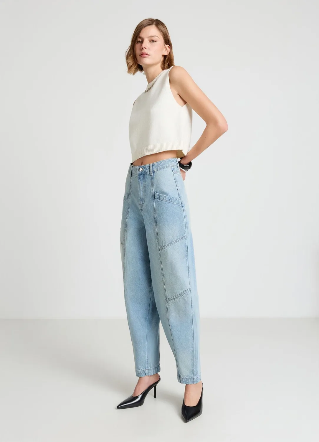 Calliope jean balloon femme coutures panneaux
