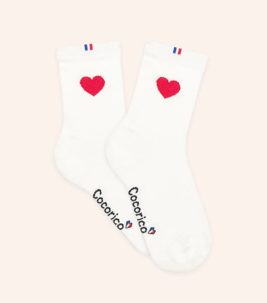 Cocorico Grand Cœur Rouge chaussettes femme 36/41 coton