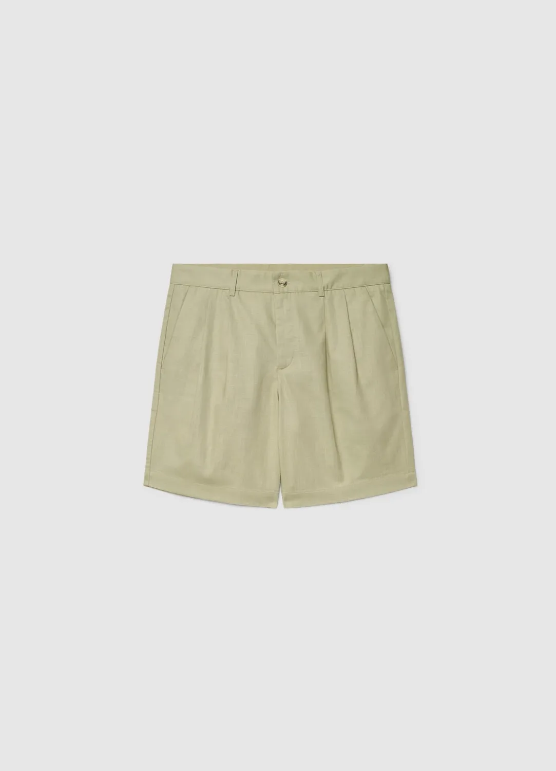 Calliope bermuda à pinces short homme uni passants ceinture