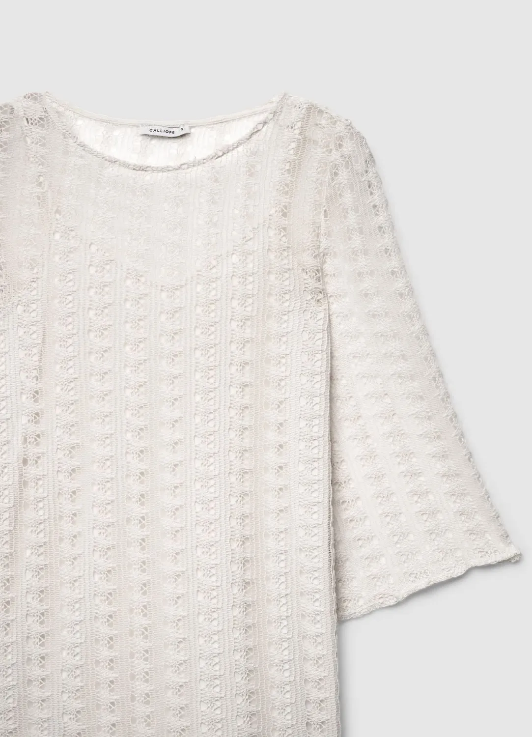 Calliope robe crochet femme mini manches 3/4