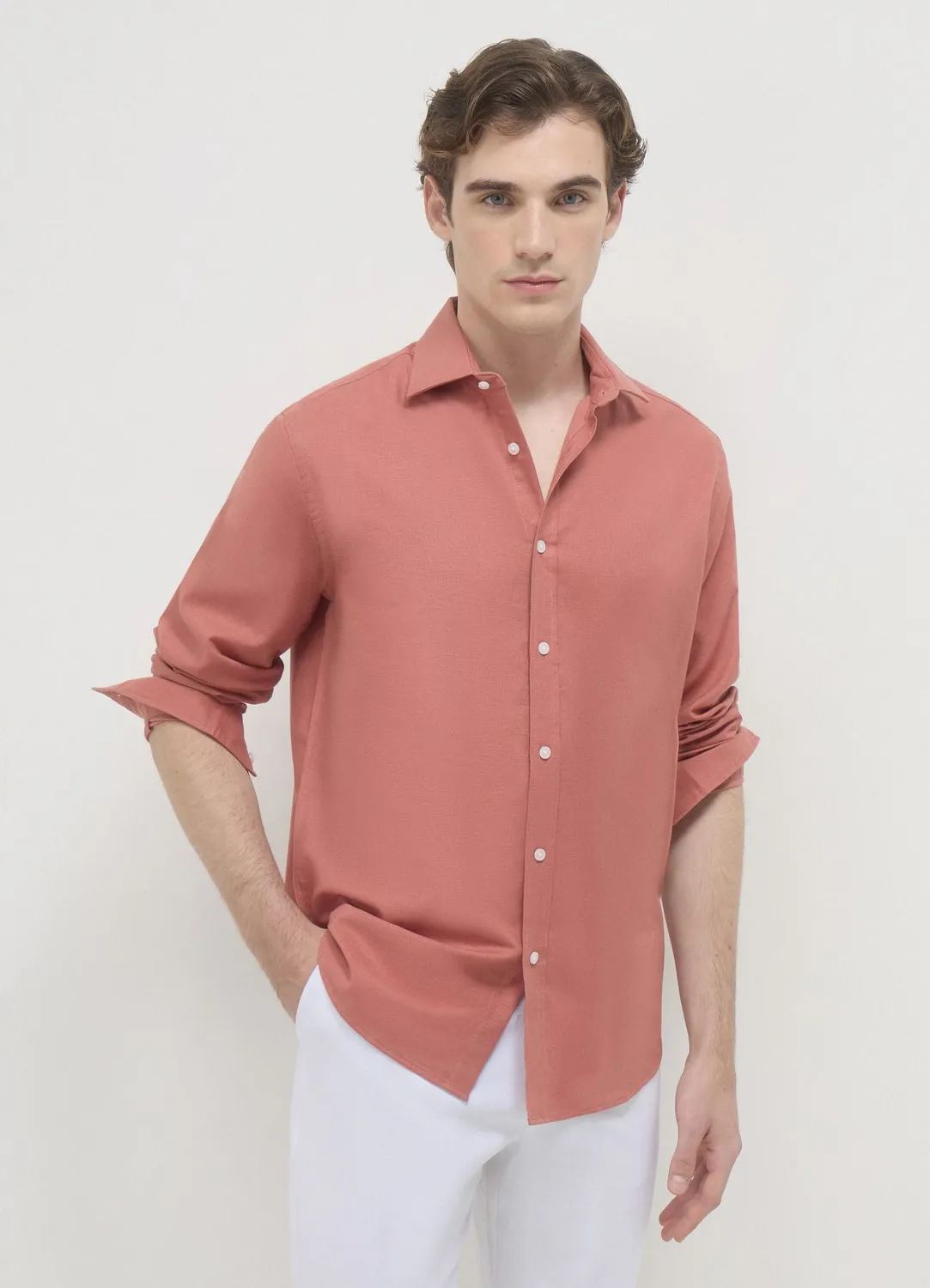 Calliope classique chemise homme lin manches longues