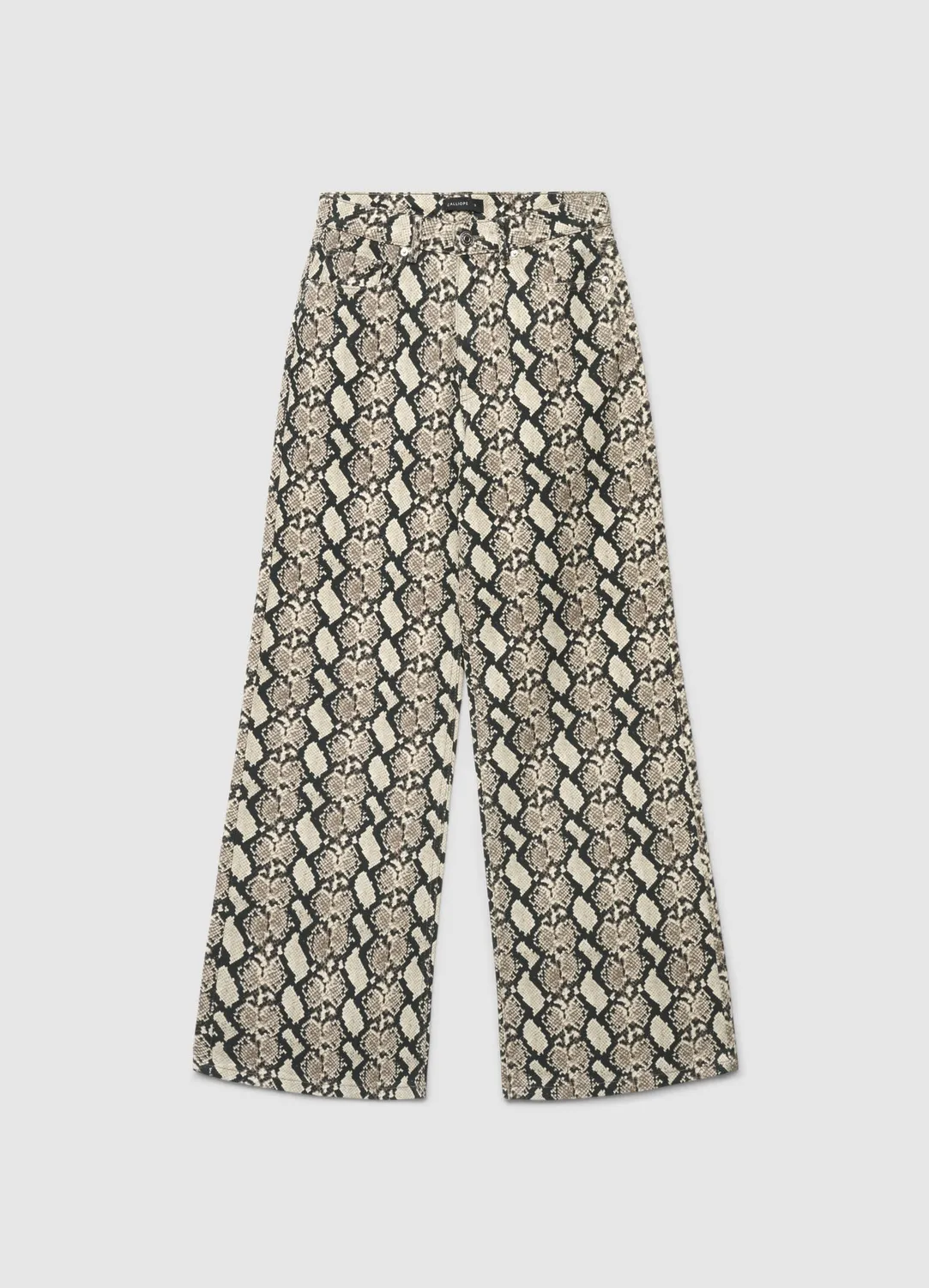 Calliope Pantalon large imprimé piton femme taille haute