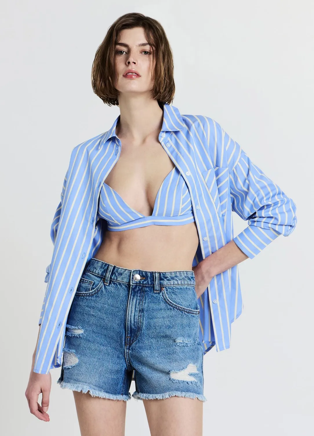 Calliope short mom femme déchiré denim