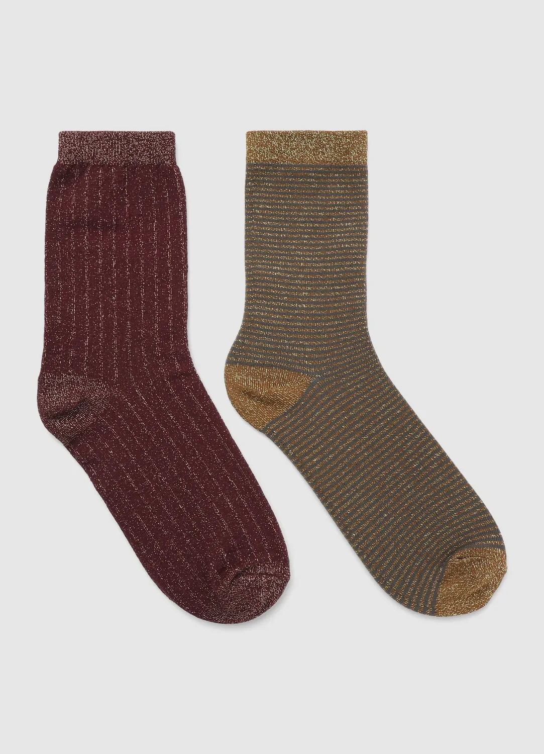 Calliope lot 2 chaussettes femme rayées brillantes