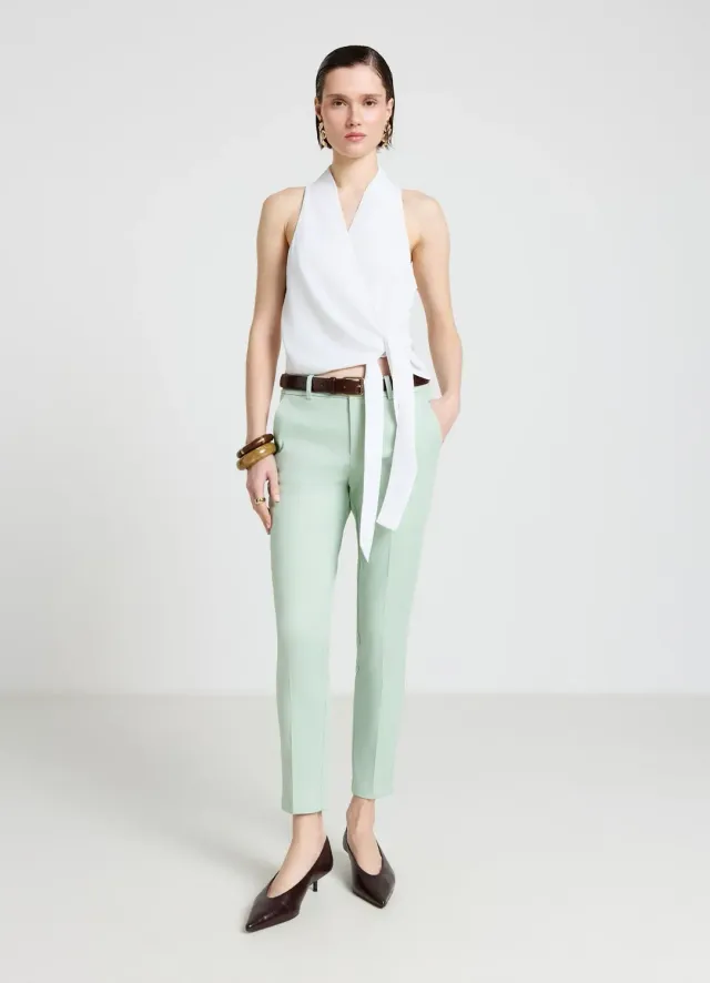 Calliope pantalon coton rasatello femme XS droit