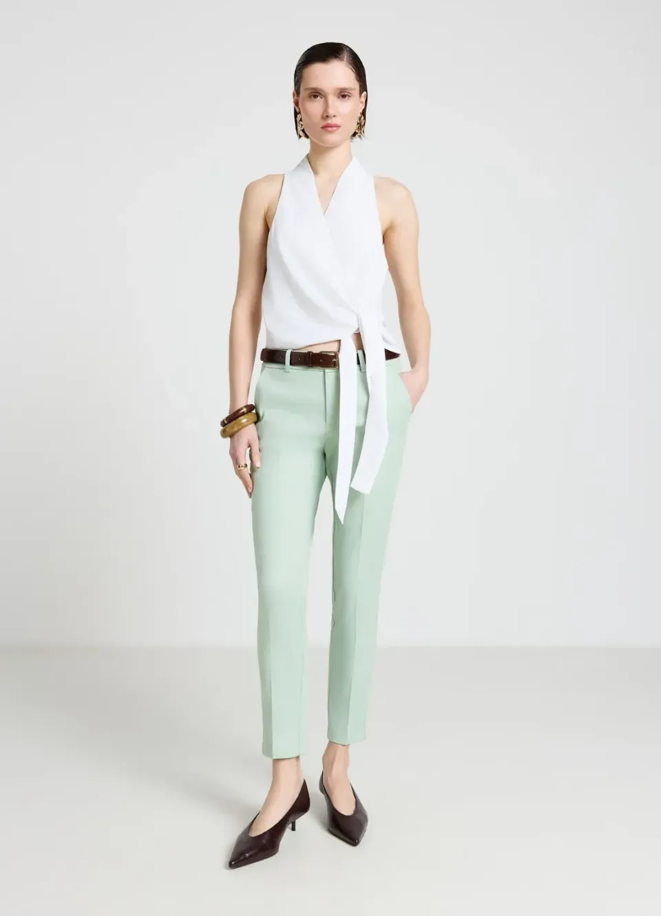 Calliope pantalon coton rasatello femme XS droit