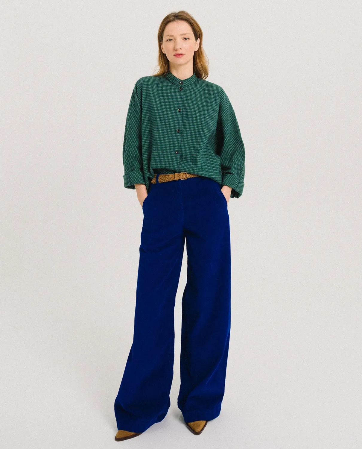 Tinsels Francisco chemise courte poem carreaux
