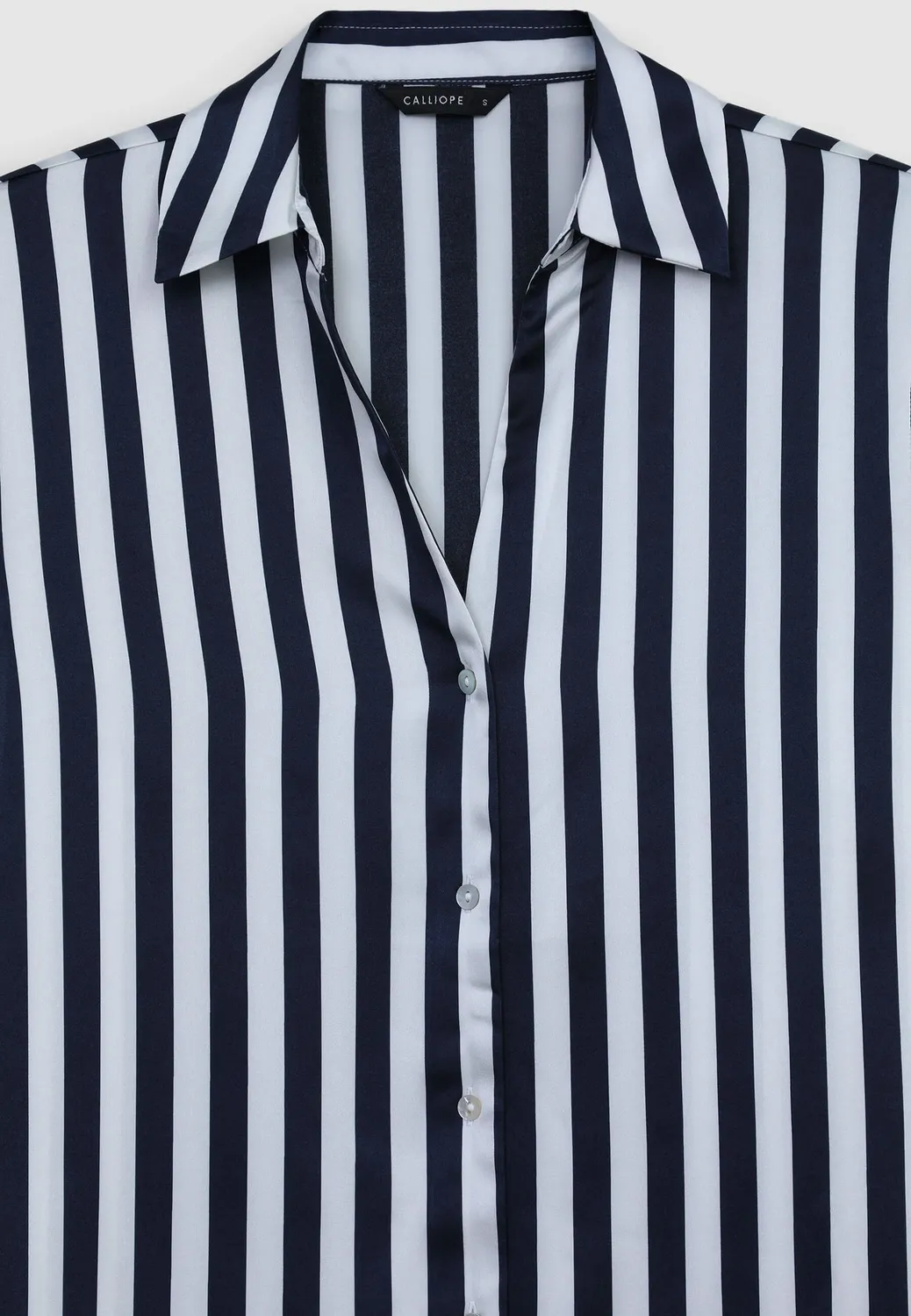 Calliope chemise satinée rayée femme manches longues