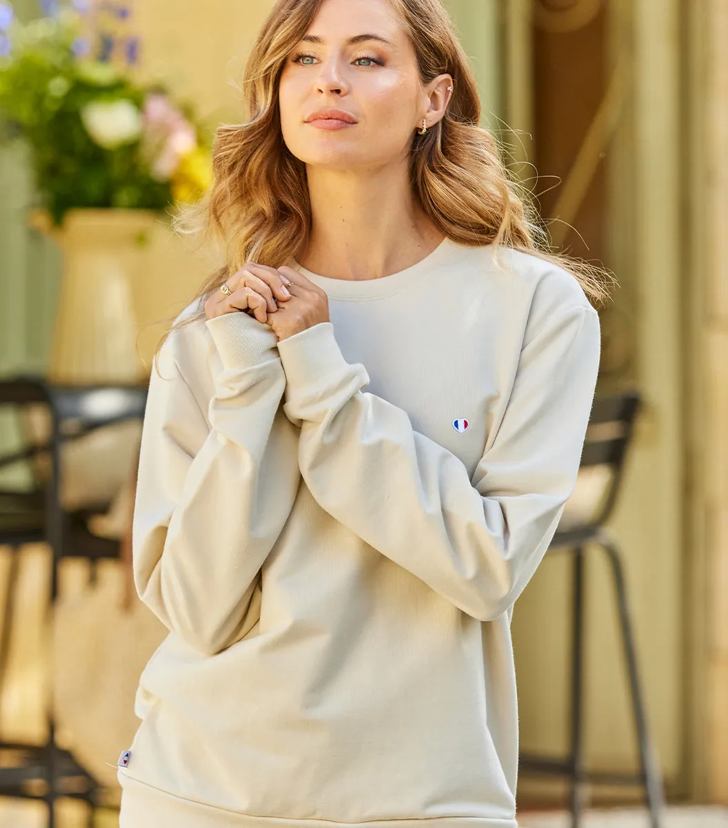 Cocorico Iconique sweat femme sable coton stretch