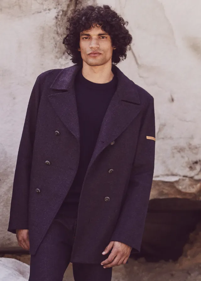 Saint James Héritage caban laine mérinos indigo chanvre T44